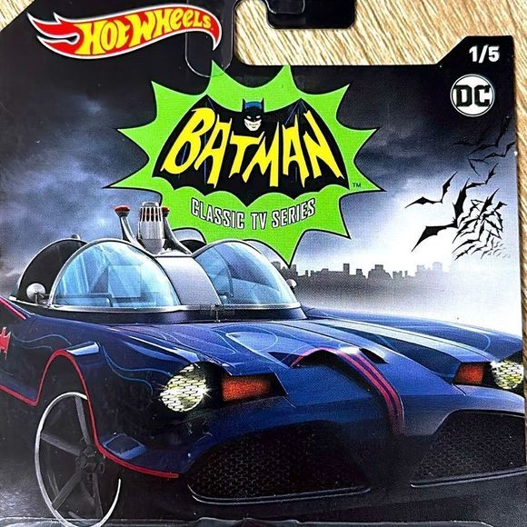 Hot Wheels - Classic TV Series Batmobile ”DC Comics Batman 1/5” Car Toy Batman - Picture 1 of 13